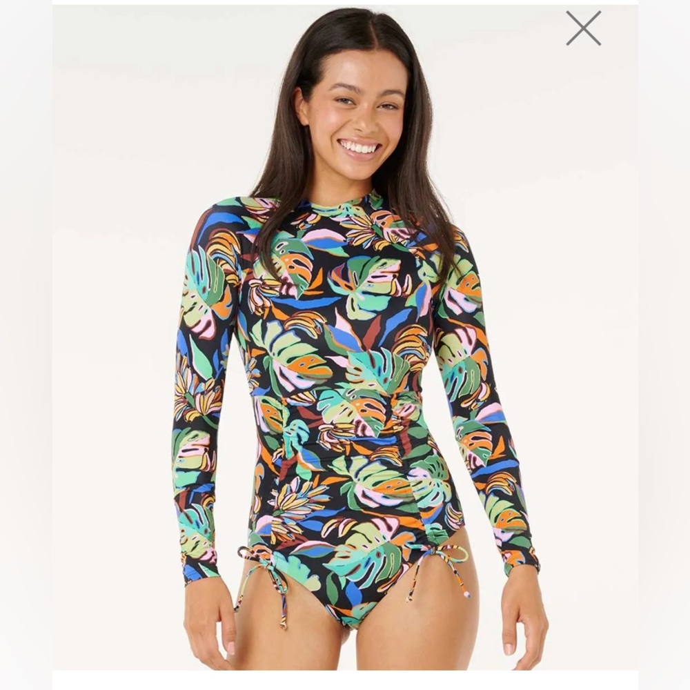 Rip curl Sunset Luau UV SUP surf swim suit Brazilian (Farm Rio) Bananas - Picture 8 of 11
